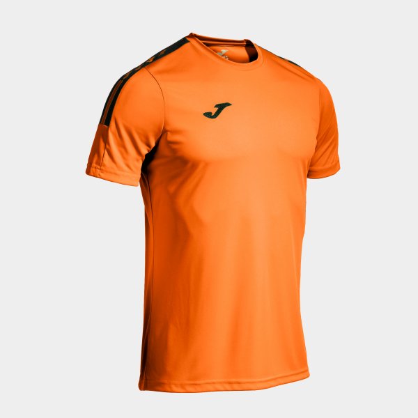 Camiseta Manga Corta Olimpiada en color Naranja Negro - padel Joma