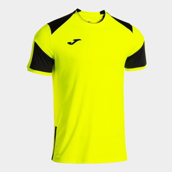 Camiseta Manga Corta Danubio IV en color Amarillo Negro - padel Joma