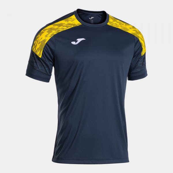 Camiseta Manga Corta Championship VIII en color Dark Navy Amarillo - padel Joma