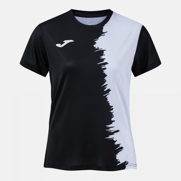Camiseta Manga Corta Picasho en color Negro Blanco - padel Joma