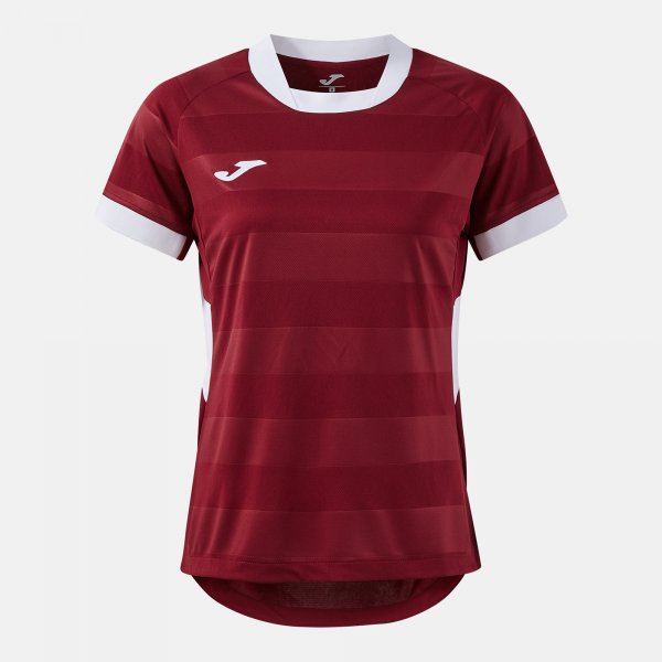 Camiseta Manga Corta Toletum VII en color Burdeos Blanco - padel Joma
